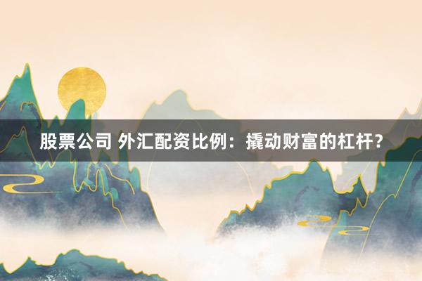 股票公司 外汇配资比例：撬动财富的杠杆？