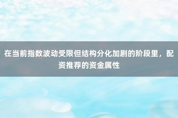 在当前指数波动受限但结构分化加剧的阶段里，配资推荐的资金属性