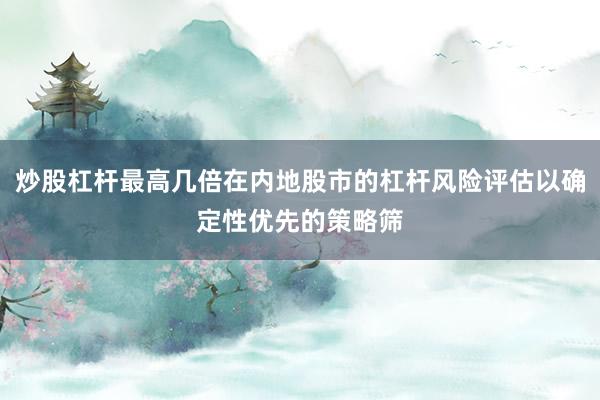 炒股杠杆最高几倍在内地股市的杠杆风险评估以确定性优先的策略筛