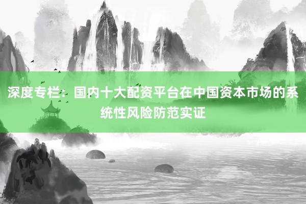 深度专栏：国内十大配资平台在中国资本市场的系统性风险防范实证