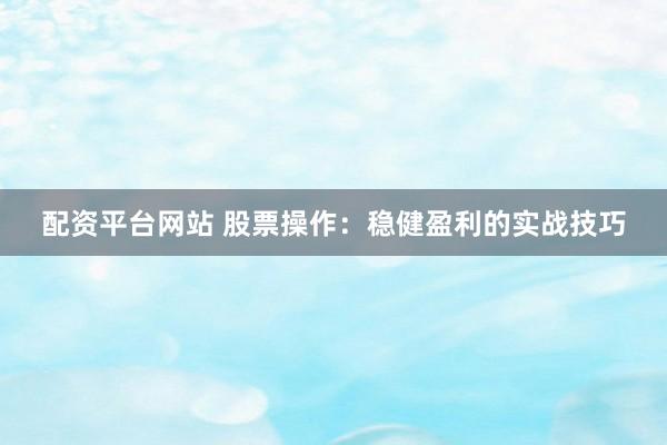 配资平台网站 股票操作：稳健盈利的实战技巧